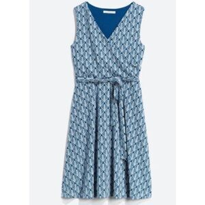 ✨41 Hawthorne Lorene Faux Wrap Knit Sz Large Blue Dress✨